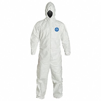 DUPONT TY127SWHMD002500 D2198 Hooded Coveralls M White Tyvek(R) 400 PK25