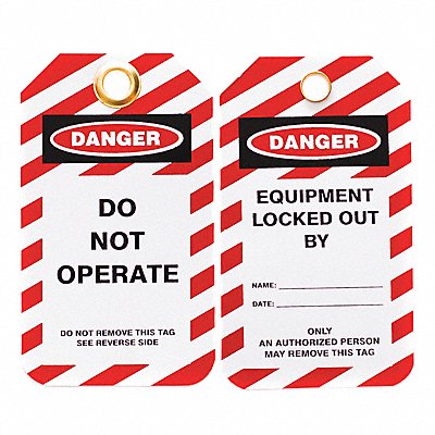 SKILCRAFT 534000NIB0402 Lockout Tag Black Red/Wht Plastic PK10