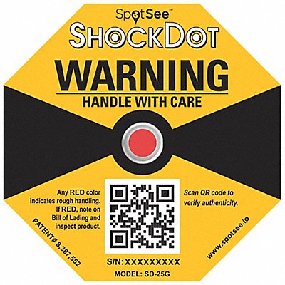 SHOCKWATCH SD25G G-Force Indicator Label 25G PK50