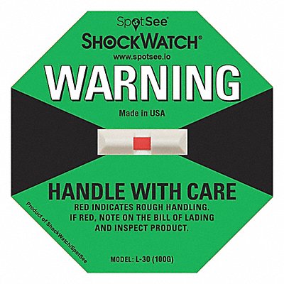 SHOCKWATCH 20100 G-Force Indicator Label 100G PK50