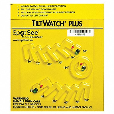 TILTWATCH 24114 Tilt Indicator Label 30 Deg PK50