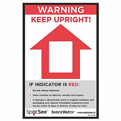 TILTWATCH 26103 Tilt Indicator Companion Label PK500
