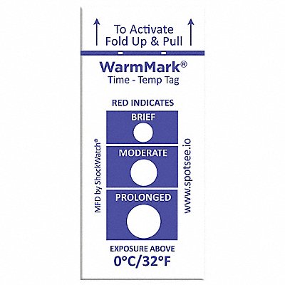 WARMMARK WM032 Temperature Indicator Label Heat PK100