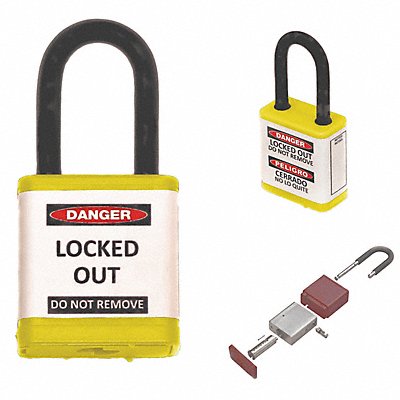 ZING 700KAYELLOW Lockout Padlock 1-1/2 Shackle Height
