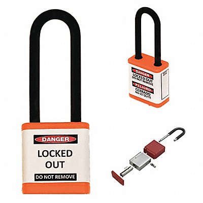 ZING 710KDORANGE Lockout Padlock 3 Shackle Height