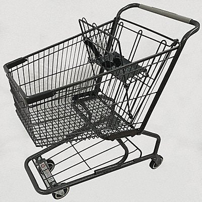GRAINGER WMP090LEC Wire Shopping Cart Dark Grey 300 lb Cap.