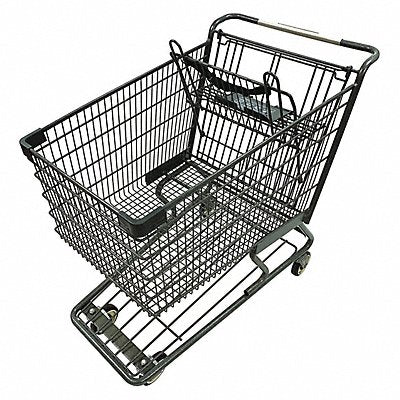 GRAINGER WMP180LEC Wire Shopping Cart Dark Grey 500 lb Cap.