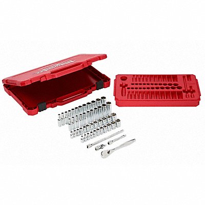 MILWAUKEE 48229004 Ratchet/Sockt Set SAE/Metric 50 pcs 1/4