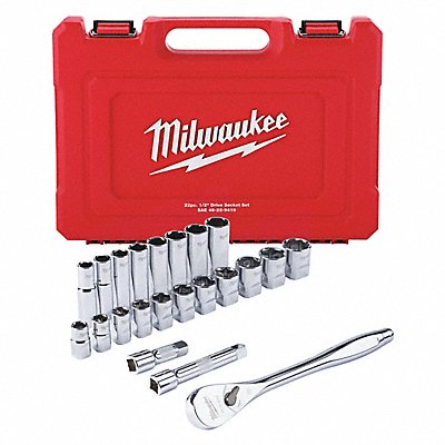 MILWAUKEE 48229410 Socket Wrench Set 6Pt 1/2 - 1 1/8 in