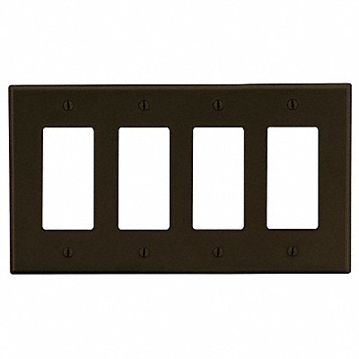HUBBELL P264 Rocker Wall Plate Standard Brown 4 gang Smth Stn