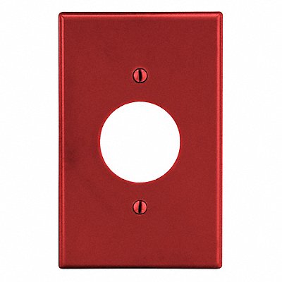 HUBBELL P7R Sng Rcpt Wall Plate Standard Red 1 Gang Smooth Satin