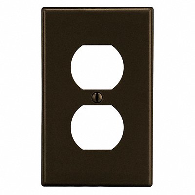 HUBBELL P8 Duplex Receptacle Wall Plate Standard Brown 1 Gang Smooth Satin