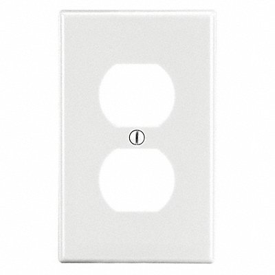 HUBBELL P8W Duplex Receptacle Wall Plate Standard White 1 Gang Smooth Satin