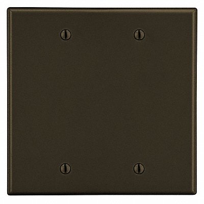 HUBBELL PJ23 Blank Box Mount Wall Plate Blank Mid Brown 2 Gang Smooth Satin