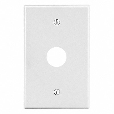 HUBBELL P737W Sng Rcpt Wall Plate Standard White 1 Gang Smooth Satin