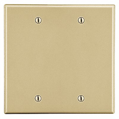 HUBBELL P23I Blank Box Mount Wall Plate Blank Standard Ivory 2 Gang Smooth Satin