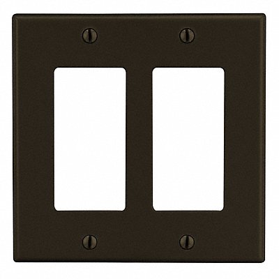 HUBBELL PJ262 Rocker Wall Plate Mid Brown 2 Gang Smooth Satin