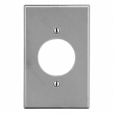 HUBBELL P720GY Sng Rcpt Wall Plate Standard Grey 1 Gang Smooth Satin
