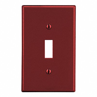 HUBBELL PJ1R Tgl Switch Wall Plate Mid Red 1 Gang Smooth Satin