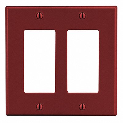 HUBBELL PJ262R Rocker Wall Plate Mid Red 2 Gang Smooth Satin