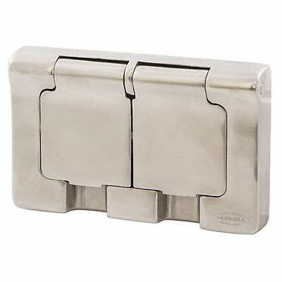 HUBBELL HBLSS83R Weatherproof Wall Plate Silver