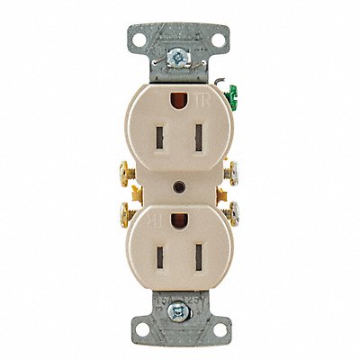 HUBBELL RR15SLATR Receptacle 125VAC 15A Light Almond