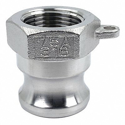 GRAINGER PLE82 Cam and Groove Adaptor 3/4 316 SS