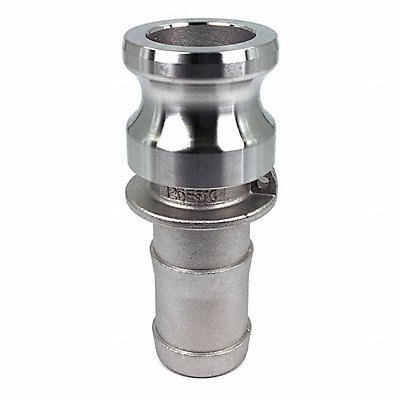 GRAINGER PLE106 Cam and Groove Adaptor 1-1/4 316 SS