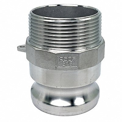 GRAINGER PLE120 Cam and Groove Adaptor 2-1/2 316 SS