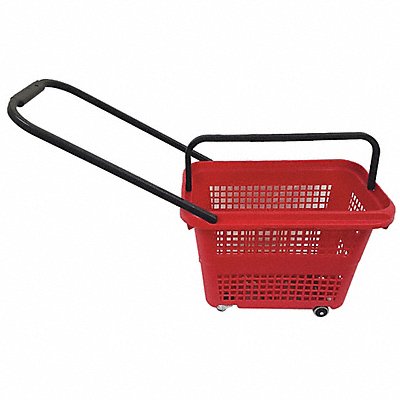 SHOPPING BASKET 114325ROJ0 Rolling Hand Basket PP Red 14 11/64 in