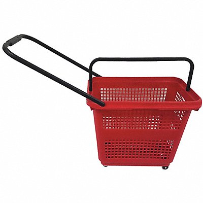 SHOPPING BASKET 114555ROJ0 Rolling Hand Basket PP Red 18 1/2 in