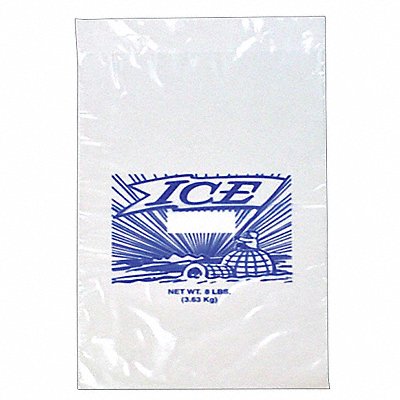 GRAINGER 55NK57 Printed Ice Bags 8 lb 20 in PK1000