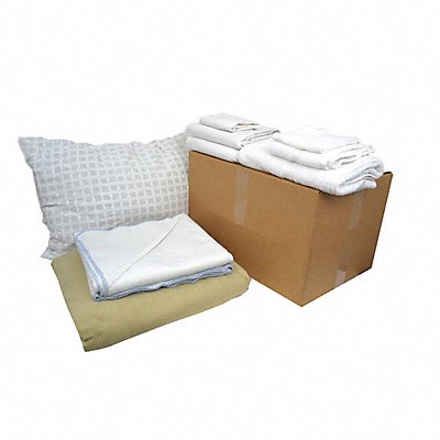 R R TEXTILE WWX90004 Bedding and Bath Kit Twin Size Beige/Wht