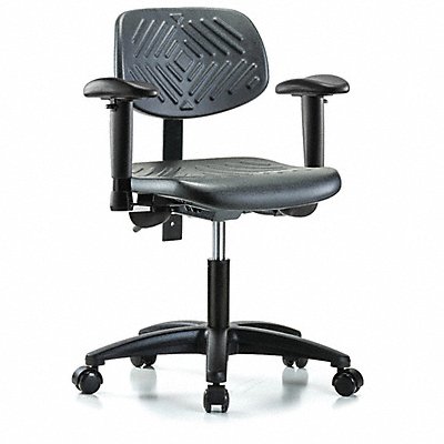 GRAINGER GRPDHCHRGRCA1 Cleanroom Task Chair 300 lb Cap. PU