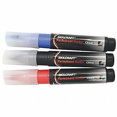 ABILITY ONE 7520010000000 Permanent Marker Assorted PK3