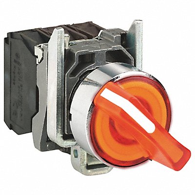 SCHNEIDER ELECTRIC XB4BK125B5 Selector Switch Illuminated 2Pos 22mm Orange