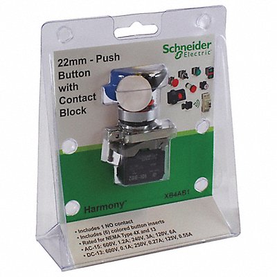 SCHNEIDER ELECTRIC XB4AB1 Flush Push Button Blk Blu Grn Red Wht Yellow 1NO