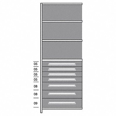 LYON DDJ115026A Shelf 85 H 36 W Steel 800 lb Capacity