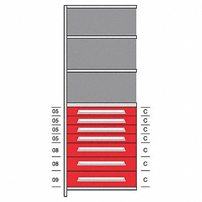 LYON DHJ115026A Shelf 85 H 36 W Steel 800 lb Capacity
