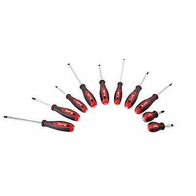 MILWAUKEE 48222710 Tthr Rdy Mag Tip ScrwdrvrSt NmPcs10