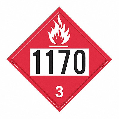 LABELMASTER ZEZ21170 Flammable Liquid Placard 1170 PK25