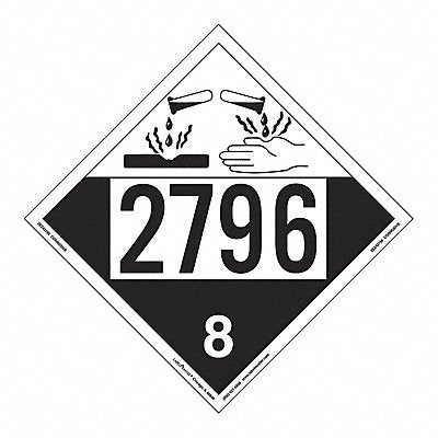 LABELMASTER ZEZ42796 Corrosive Placard UN 2796 PK25
