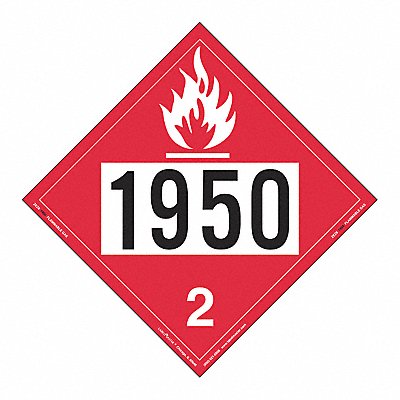 LABELMASTER ZEZ81950 Flammable Gas Placard UN 1950 PK25
