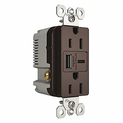LEGRAND R26USBACDBCCV4 USB Charger Recept 15 A Drk Brz Type A/C