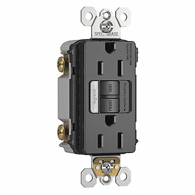 GRAINGER 1597NTLTRBKCCD4 Power Inlet 15A 125VAC Receptacle GFCI