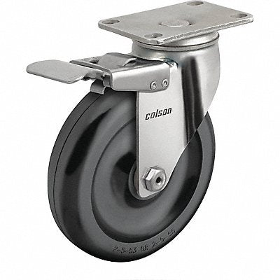 COLSON 233456544BRK4 Plate Castor Swivel 3 Wheel Dia