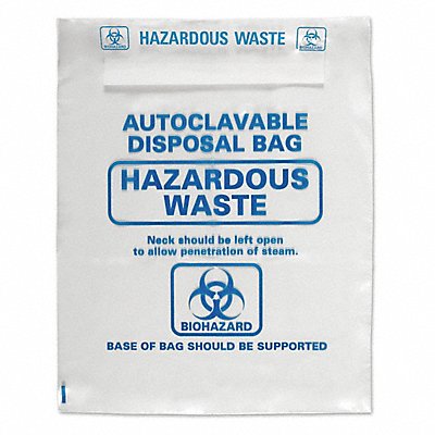 HEATHROW SCIENTIFIC HS1002A Biohazard Bag 26 in L 12 1/4 in W PK200