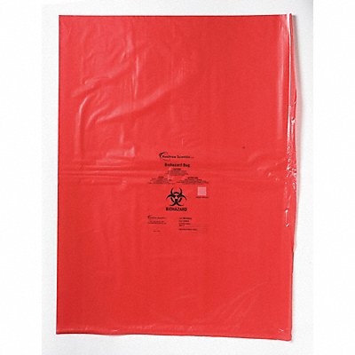 HEATHROW SCIENTIFIC HS10320 Biohazard Bags 1/2 gal Red PK500