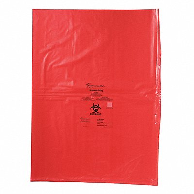 HEATHROW SCIENTIFIC HS10323 Biohazard Bags 10-9/16 gal Red PK200