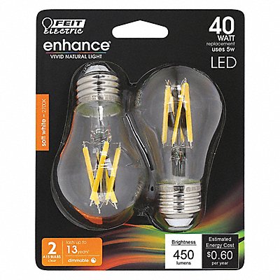 FEIT ELECTRIC BPA1540927CAFIL2RP LED 5 W A15 Medium Screw (E26) PK2